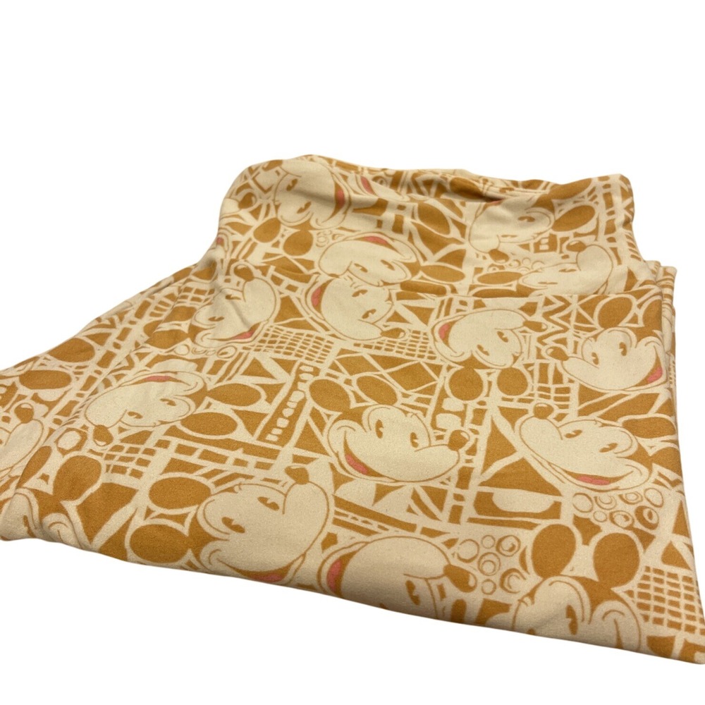 LuLaRoe Tall & Curvy‎ Mickey Mouse Leggings Disney Adultcore Beige